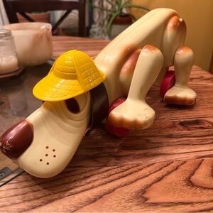 Hasbro Cream & Yellow Pull-Along Dog Toy with Red Wheels